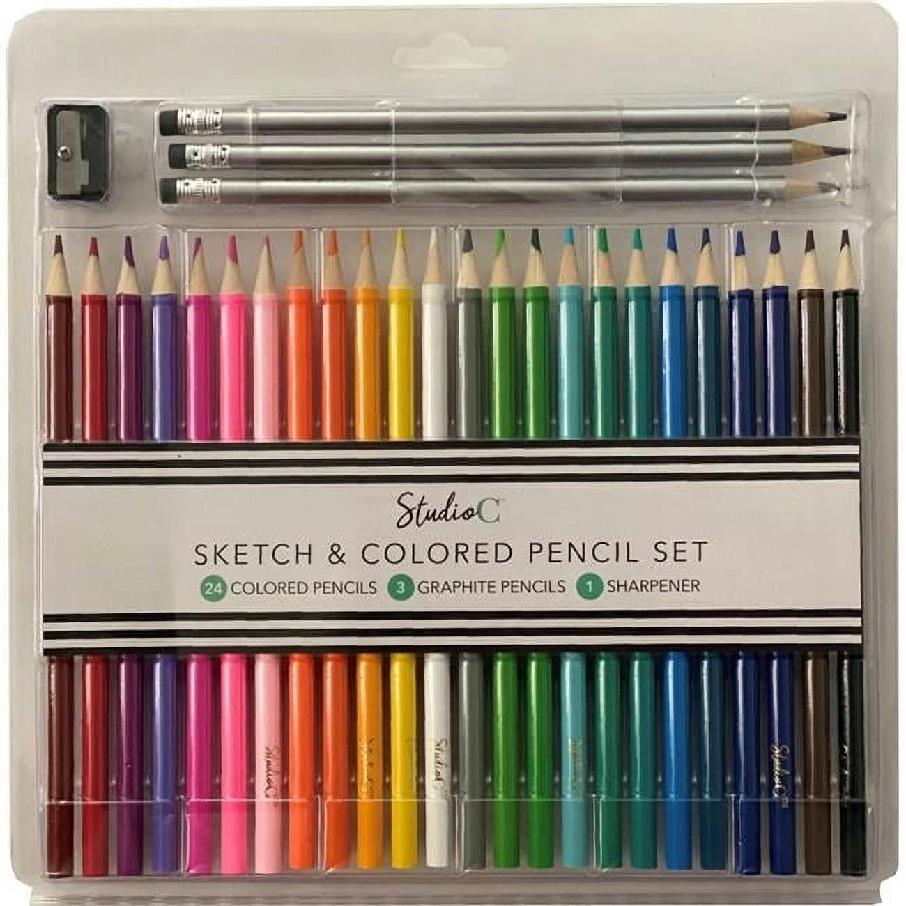 Studio C 2361772 Studio C Sketch & Colored Pencil Set - Case