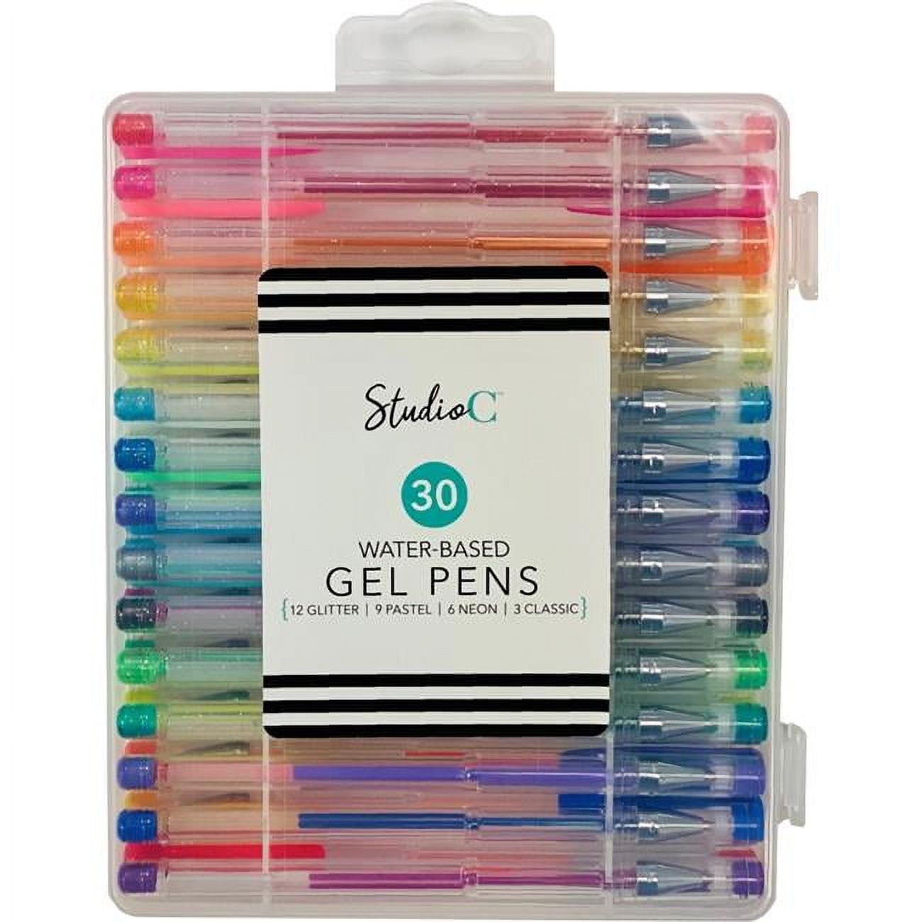 Studio C Gel Pens, Set of 12, Assorted Glitter Colors 12 Piece