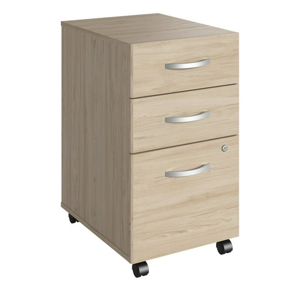 Studio C 3 Drawer Mobile File Cabinet in Natural Elm - Engineered Wood