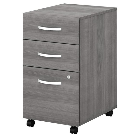 Studio C 3 Drawer Mobile File Cabinet in Platinum Gray - Engineered Wood