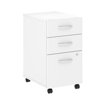 Studio C 3 Drawer Mobile File Cabinet in White - Engineered Wood
