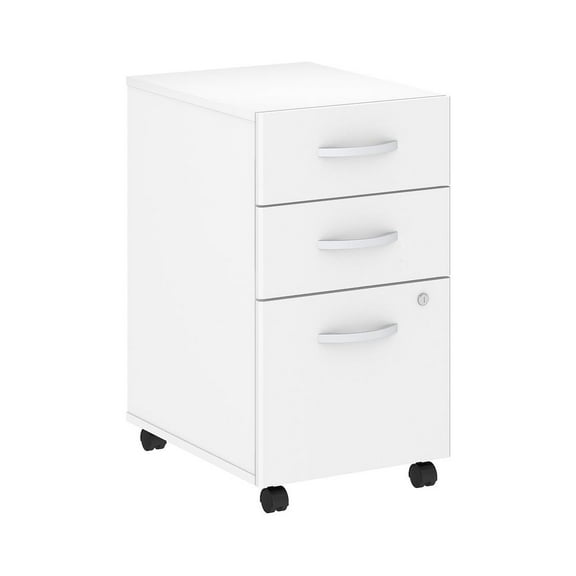 Studio C 3 Drawer Mobile File Cabinet in White - Engineered Wood