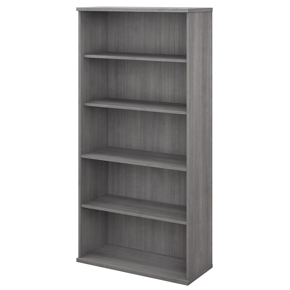 Platinum Gray 5-Shelf Adjustable Laminated Wood Bookcase