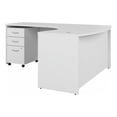 thumbnail image 1 of Studio C 60W Left Hand L-Bow Desk with Drawers in White - Engineered Wood, 1 of 6