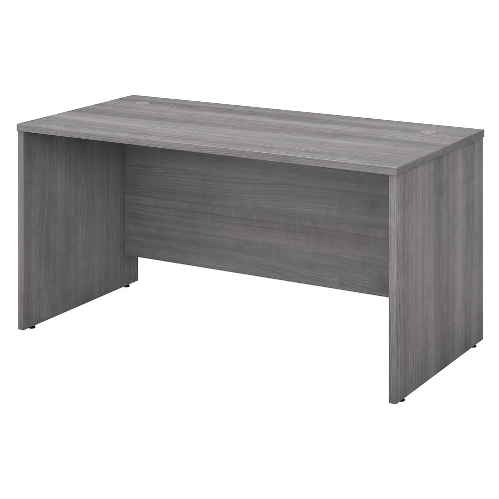 Platinum Gray Contemporary Office Desk with Drawer and Cable Management