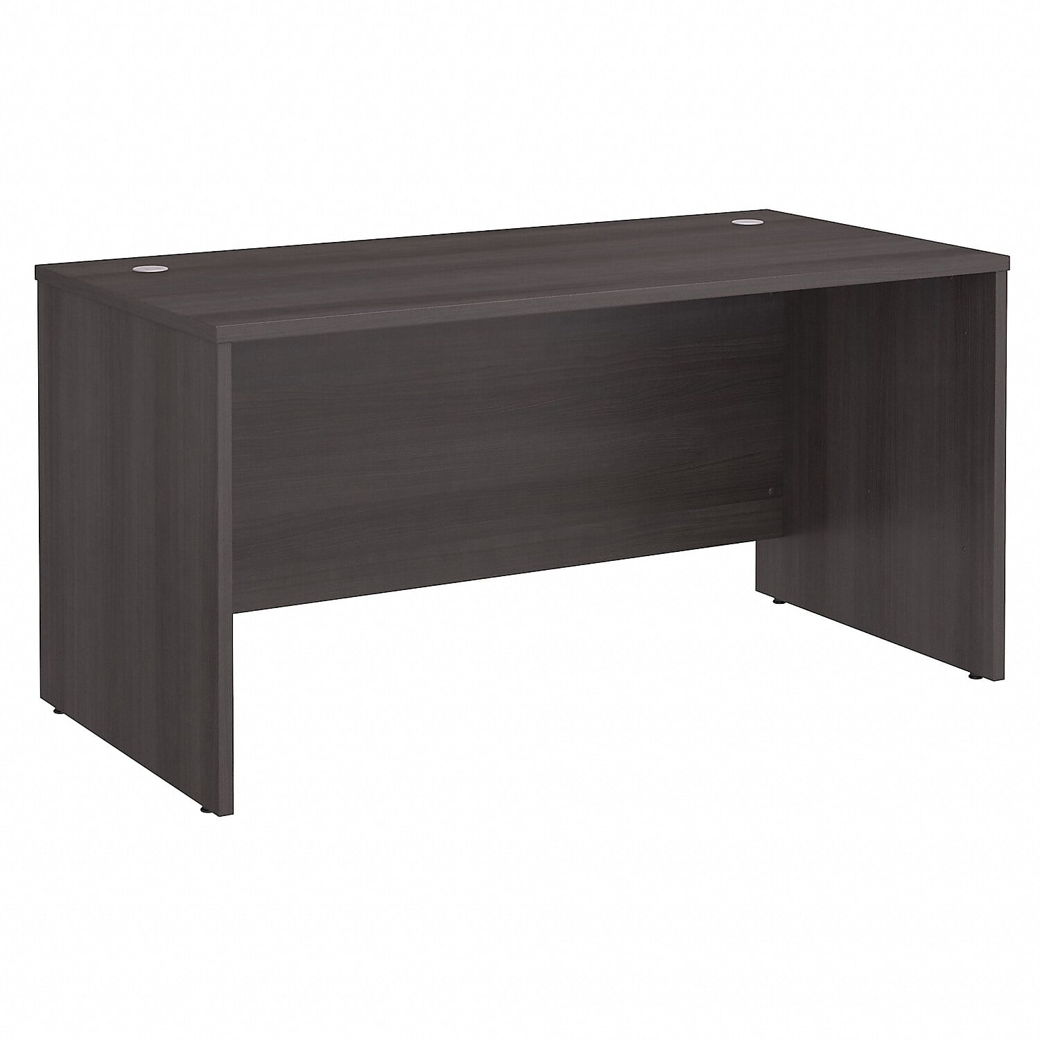 Storm Gray Rectangular Writing Desk with Cable Management