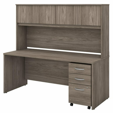 Studio C 72W Desk with Hutch and Drawers in Modern Hickory - Engineered Wood
