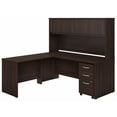 thumbnail image 1 of Studio C 72W L Desk with Hutch and Drawers in Black Walnut - Engineered Wood, 1 of 5
