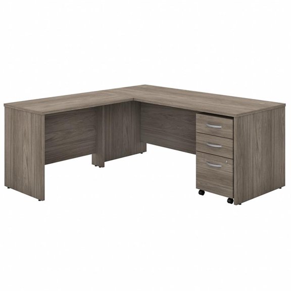 Studio C 72W L Shaped Desk with Drawers in Modern Hickory - Engineered Wood