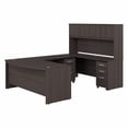 thumbnail image 1 of Studio C 72W U Desk with Hutch and File Cabinets in Storm Gray - Engineered Wood, 1 of 7