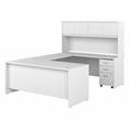 thumbnail image 1 of Bush Business Furniture Studio C 72W x 30D U Station with Hutch and 3 Drawer Mobile File Cabinet, White, 1 of 6
