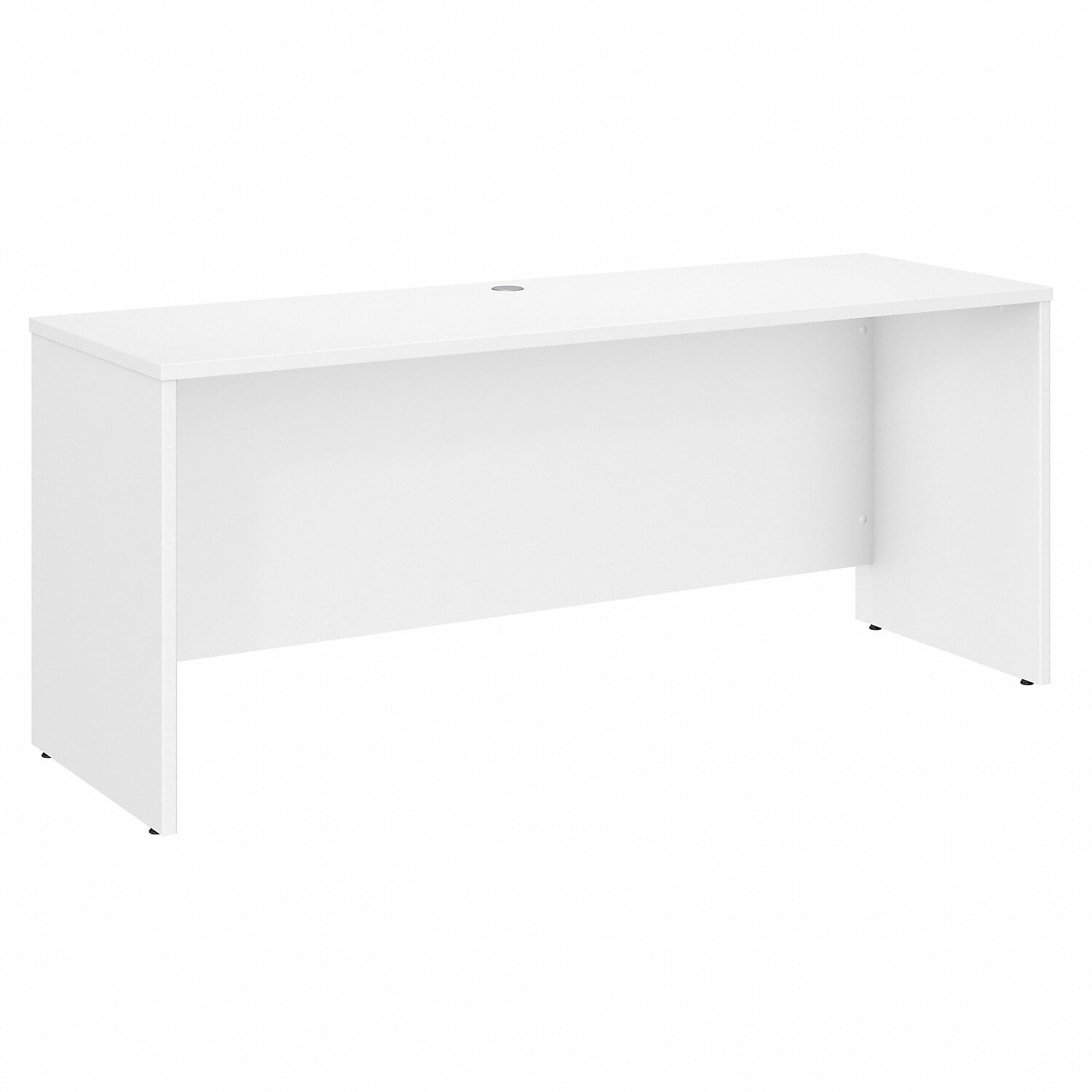 Modern White 71'' Engineered Wood Credenza Desk with Filing Cabinet