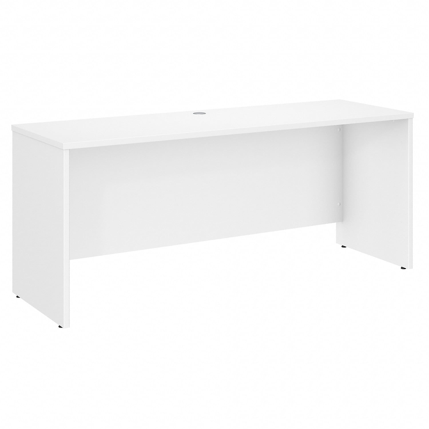 Modern White 71'' Engineered Wood Credenza Desk with Filing Cabinet