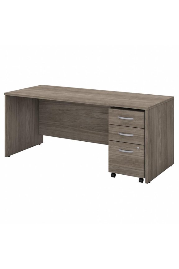 Studio C 72W x 30D Office Desk with Drawers in Modern Hickory - Engineered Wood