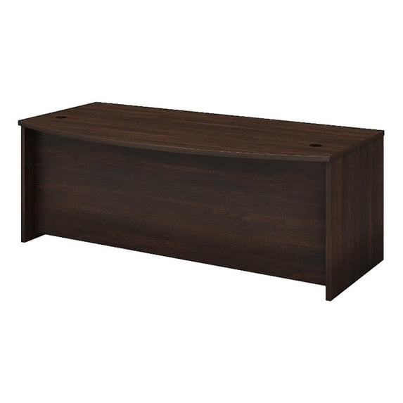 Studio C 72W x 36D Bow Front Desk in Black Walnut - Engineered Wood