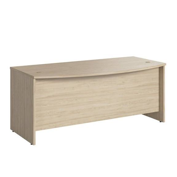 Studio C 72W x 36D Bow Front Desk in Natural Elm - Engineered Wood