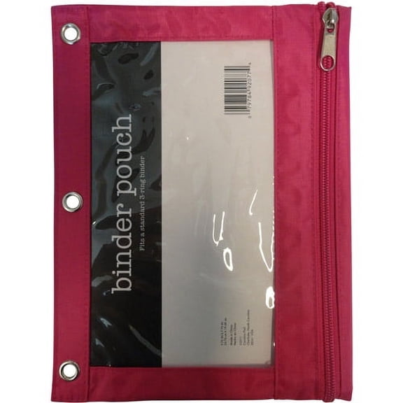 Studio C Binder Pouch with Clear-view Window, Pink