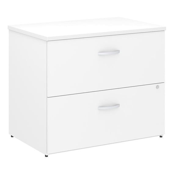 Studio C Lateral File Cabinet in White - Engineered Wood