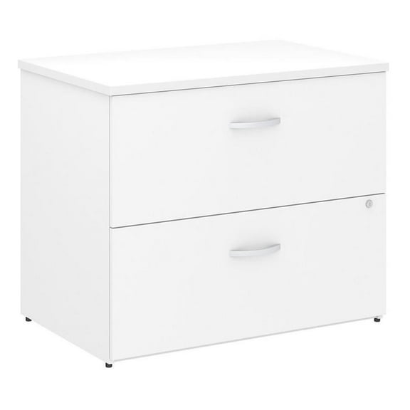 Studio C Lateral File Cabinet in White - Engineered Wood