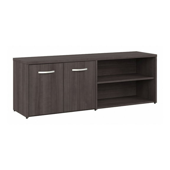 Studio C Low Storage Cabinet with Doors in Storm Gray - Engineered Wood