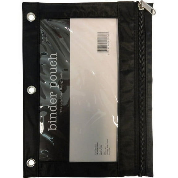 Studio C Solid Color Binder Pouch Black