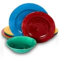 thumbnail image 1 of Studio California Mauna 12-Piece Melamine Dinnerware Set in 4 Assorted Crackle Decal Colors, 1 of 5