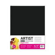 Studio Canvas Panel, 100% Cotton Acid Free Black Canvas, 8"X10", 2 Pieces, Academic Canvas, Great Chioce for Beginners and Hobbyists of All Skill Levels.