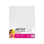 Studio Canvas Panel, 100% Cotton Acid Free White Canvas, 11"X14", 6 Pieces, Academic Canvas, Great Chioce for Beginners and Hobbyists of All Skill Levels.