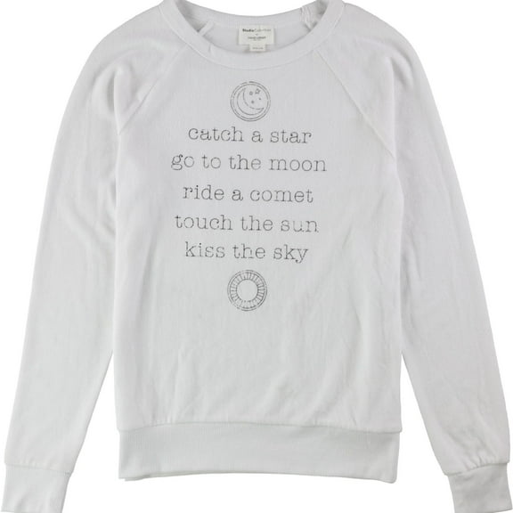 Studio Collection Womens Catch A Star Sweatshirt, White, Juniors, X-Small