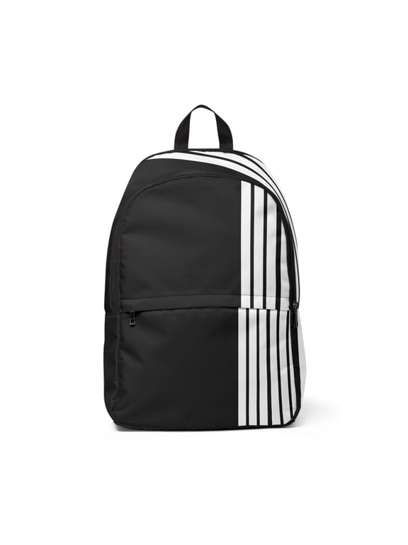 Studio Commute Backpack Black & White Striped Minimalist Laptop Backpack, Waterproof Everyday Travel Bag