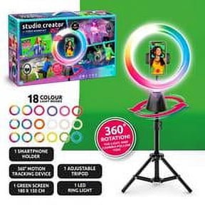 Studio Creator 360 Video Maker Kit, Green Screen and Tripod, Face and Motion Tracker, 10" Light Ring