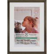 Studio Decor Expressions Aluminum Frame with Mat - Sleek Modern Photo Display, Pewter Finish, 5 x 7 Frame / 4 x 6 Mat, 1 Pack
