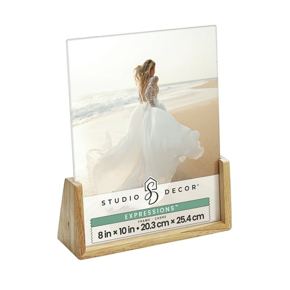 Studio Decor Float Frame - Rustic Wood Base - Clear/Natural Brown - 8" x 10" - 1-Pack