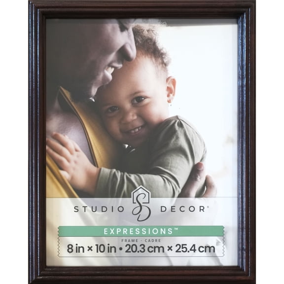 Studio Decor Expressions Narrow Wood Frame - Classic Photo Display, Brown Finish, 8" x 10", 1 Pack