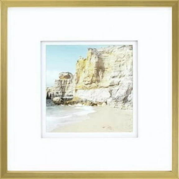 Studio Decor Gallery Gold Frame with Mat – Elegant Wall Photo Frame - White Mat - Polished Gold Finish - 8" x 8" / 5" x 5" Display - 1 Pack