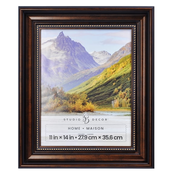 Studio Decor Home Bronze Wide Wall Frame - Classic Decorative Photo Frame, Warm Bronze Finish, 11" x 14" Display, 1 Pack
