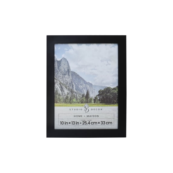 Studio Decor Home Flat Black Frame - Modern Wall Photo Frame, 1.125" Moulding, Smooth Black Finish, 10" x 13" Display, 1 Pack