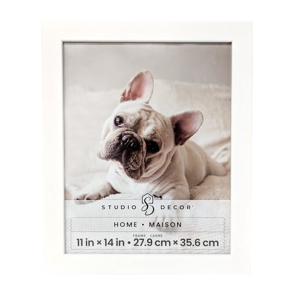 Studio Decor Home White Flat Frame - Modern Wall & Tabletop Photo Frame, Clean White Finish, 11" x 14" Display, 1 Pack