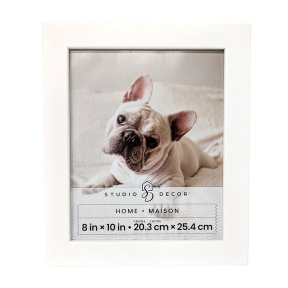Studio Decor Home White Flat Frame - Modern Wall & Tabletop Photo Frame, Clean White Finish, 8" x 10" Display, 1 Pack