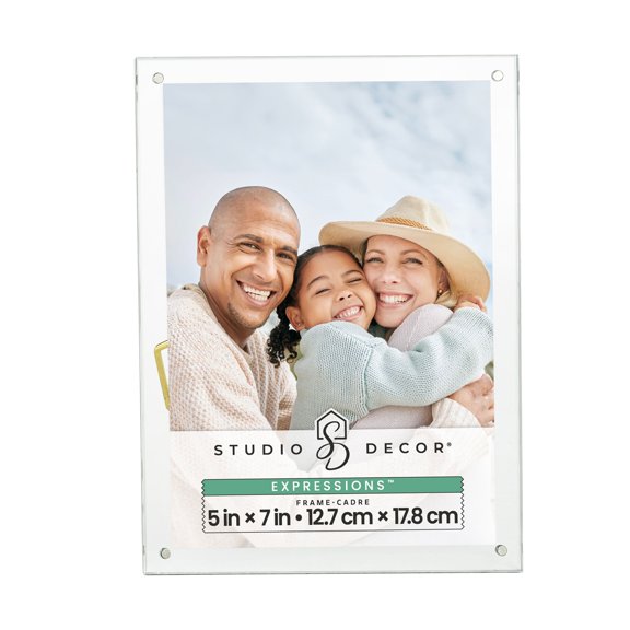 Studio Decor Expressions Clear Acrylic Float Frame with Gold Metal Easel, 6 Pack
