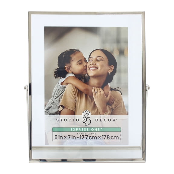Studio Decor Float Frame, Metallic Silver Finish Glass Display, 8" x 10" (Floats 9.6" x 11.6"), 1 Pack
