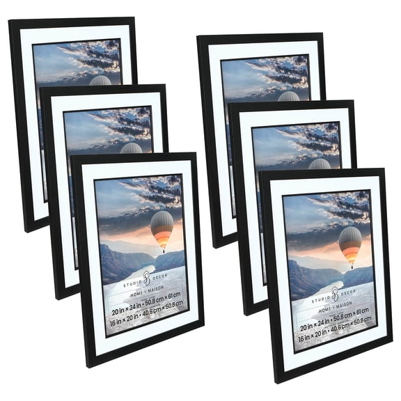 Studio Decor Home Black Studio Frame with Mat, 6 Pack