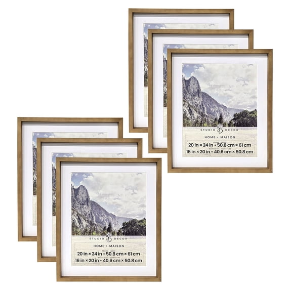 Studio Decor Home Natural Walnut Stain Wood Frame with Mat, 6 Pack