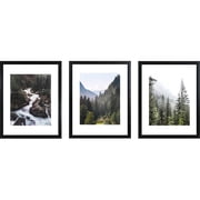 Studio Decor Picture Frame Set, Stylish Floating Glass Gallery, Black, 11 x 14, 3-Pack