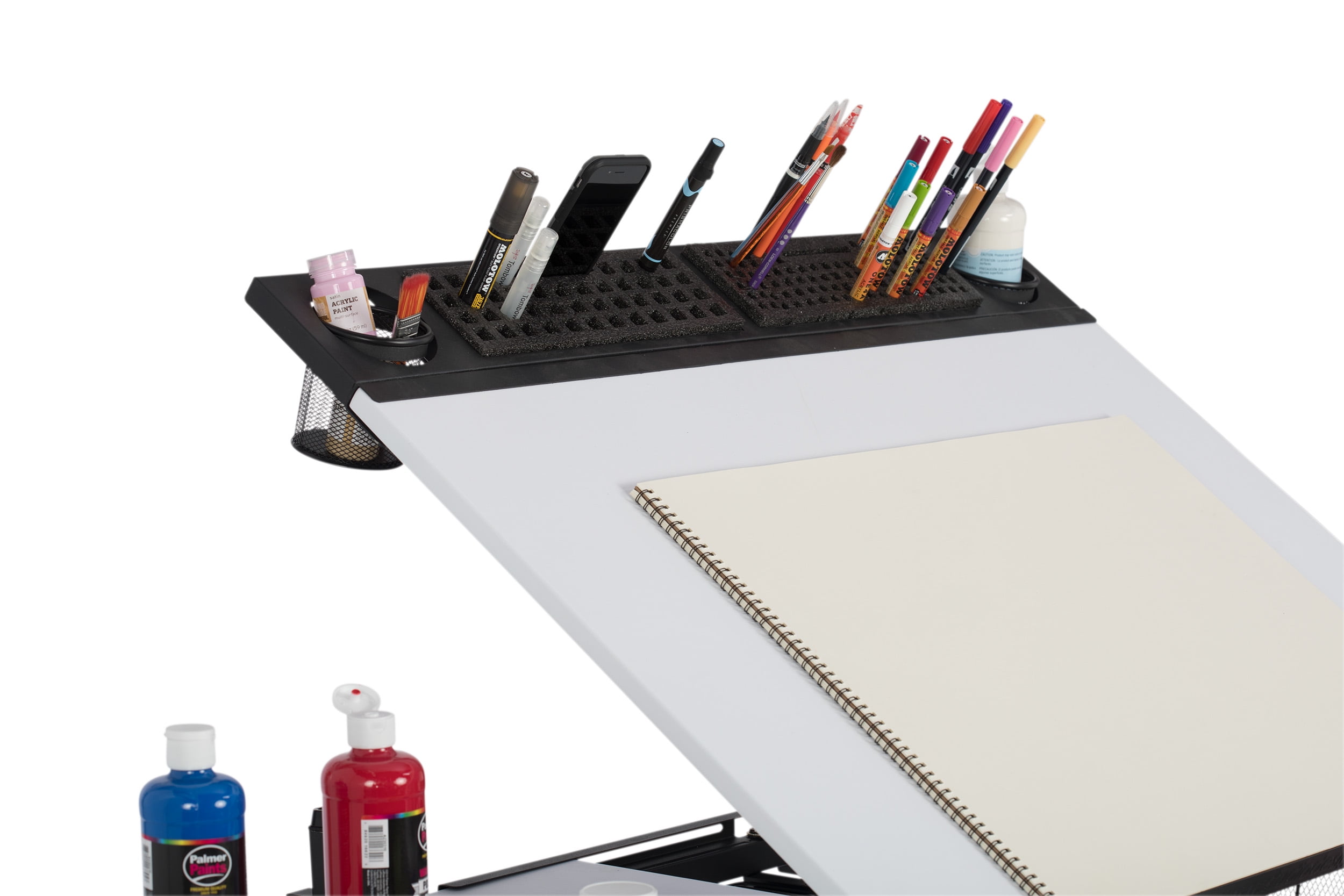 Studio Designs 36 in. Premier Metal Storage Tray for Drafting Tables Pencil & Marker Organizers