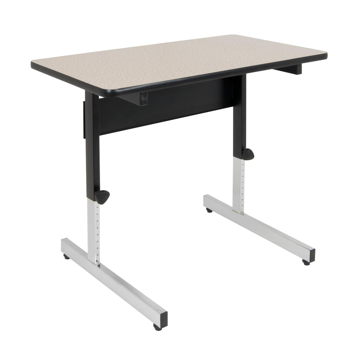 Gray Adjustable Height Writing Desk with Drawer