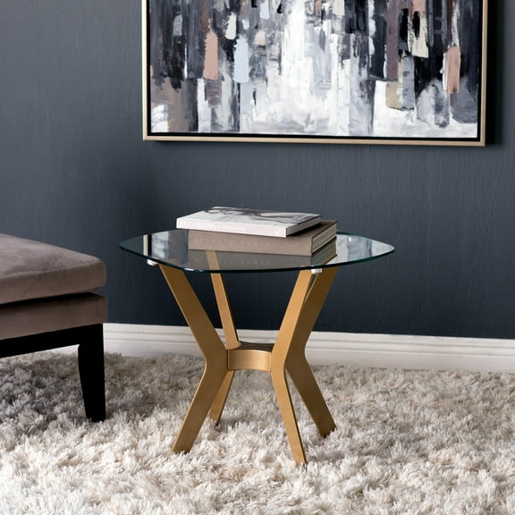 Studio Designs Home Archtech Modern Glass Top End Table