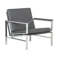 thumbnail image 1 of Studio Designs Home Atlas Modern Bonded Leather and Metal Accent Chair in Gray/Chrome, 1 of 6