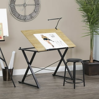 Adjustable Black Finish Wood Studio Easel Free-Standing with Non-Skid Rubber Feet (TBEASBK01)
