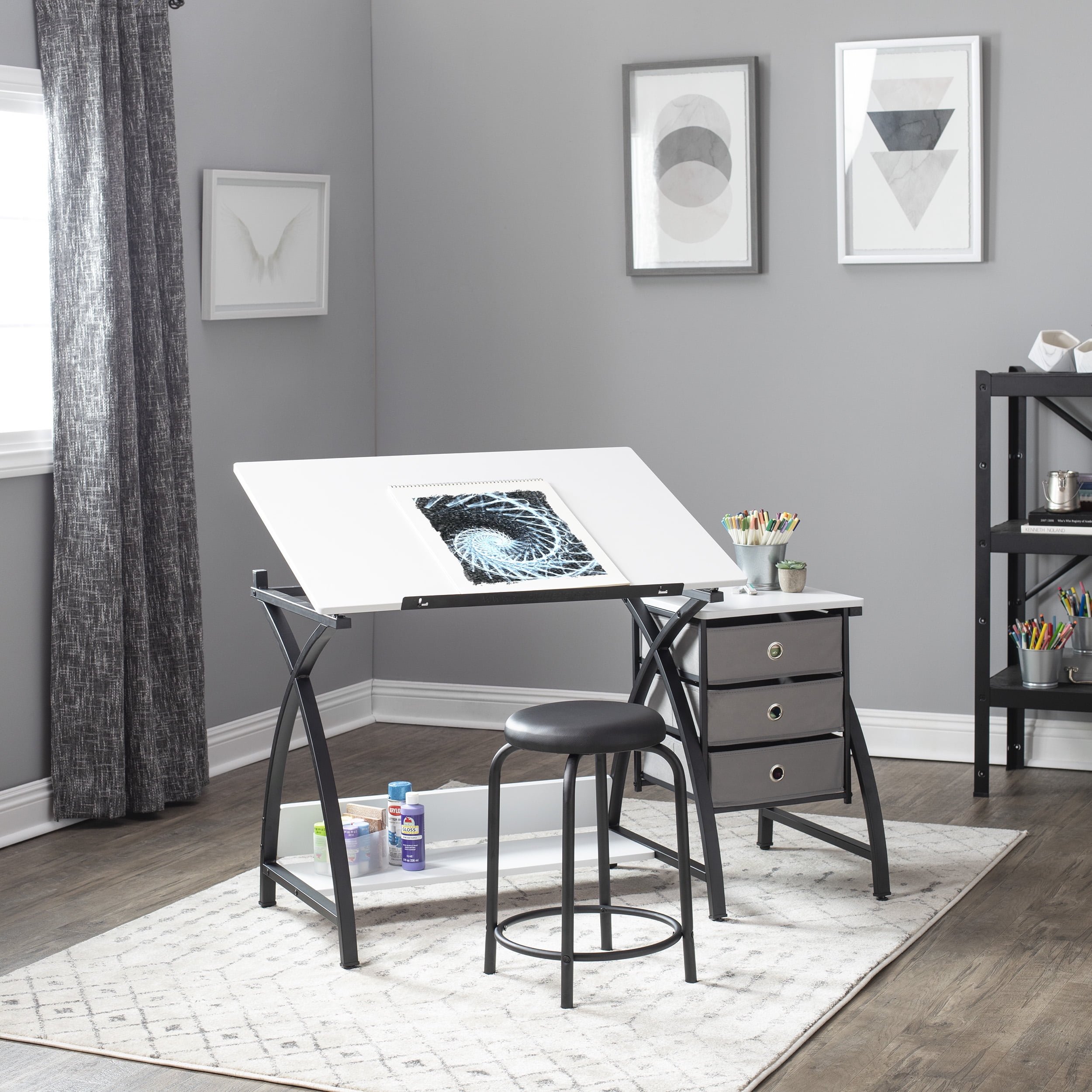 Studio Designs Comet Drafting, Craft Table with Stool